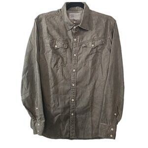G-Star Raw Mens Shirt Size L Brown Arc 3D Long Sleeve Button Up Collared Pockets